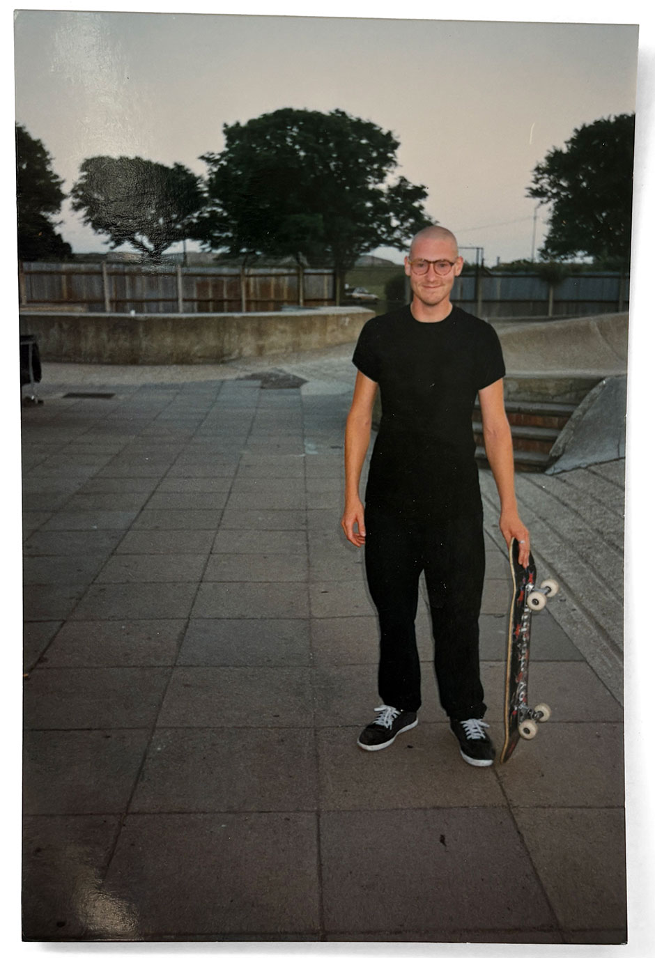 Chris Pulman at Southsea skatepark with a Toy Machine stars board