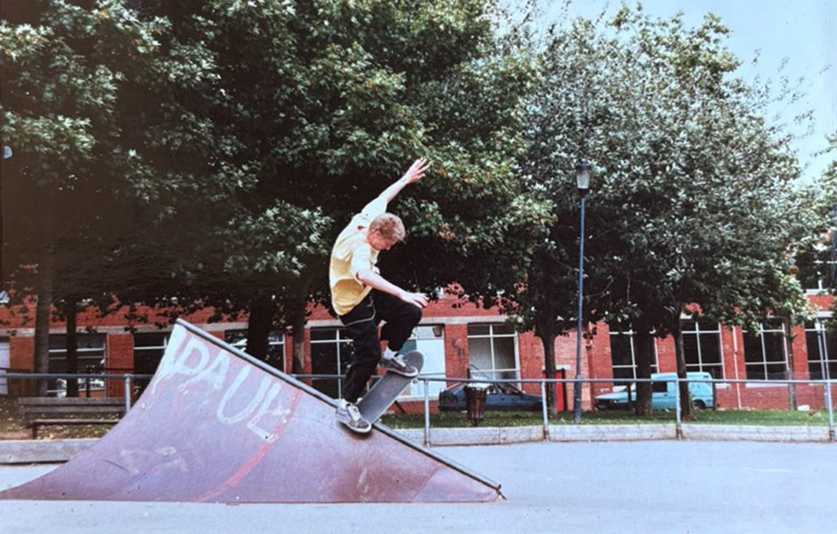 Chris Pulman bluntslide at Dean lane skatepark in 1992