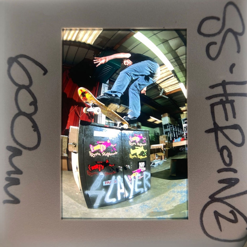 Chris Pulman's frontside 5-0 grinds at the old Slam warehouse for Day In The City. Shot by Wig Worland