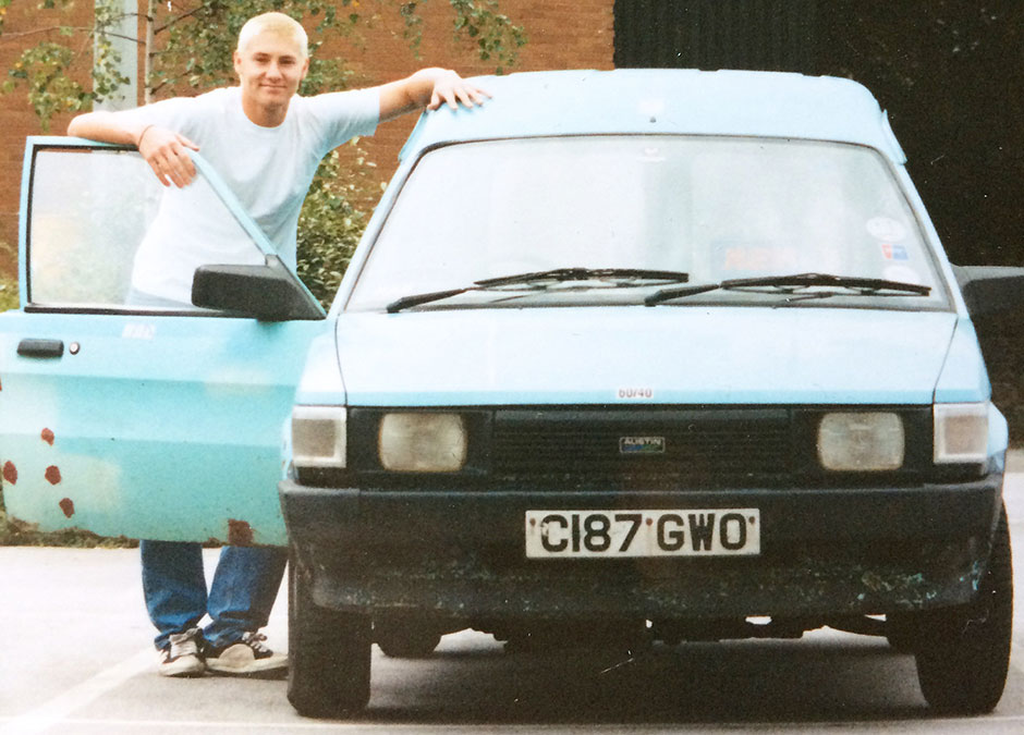 Chris Pulman with his Van shot by Lisa Bowen