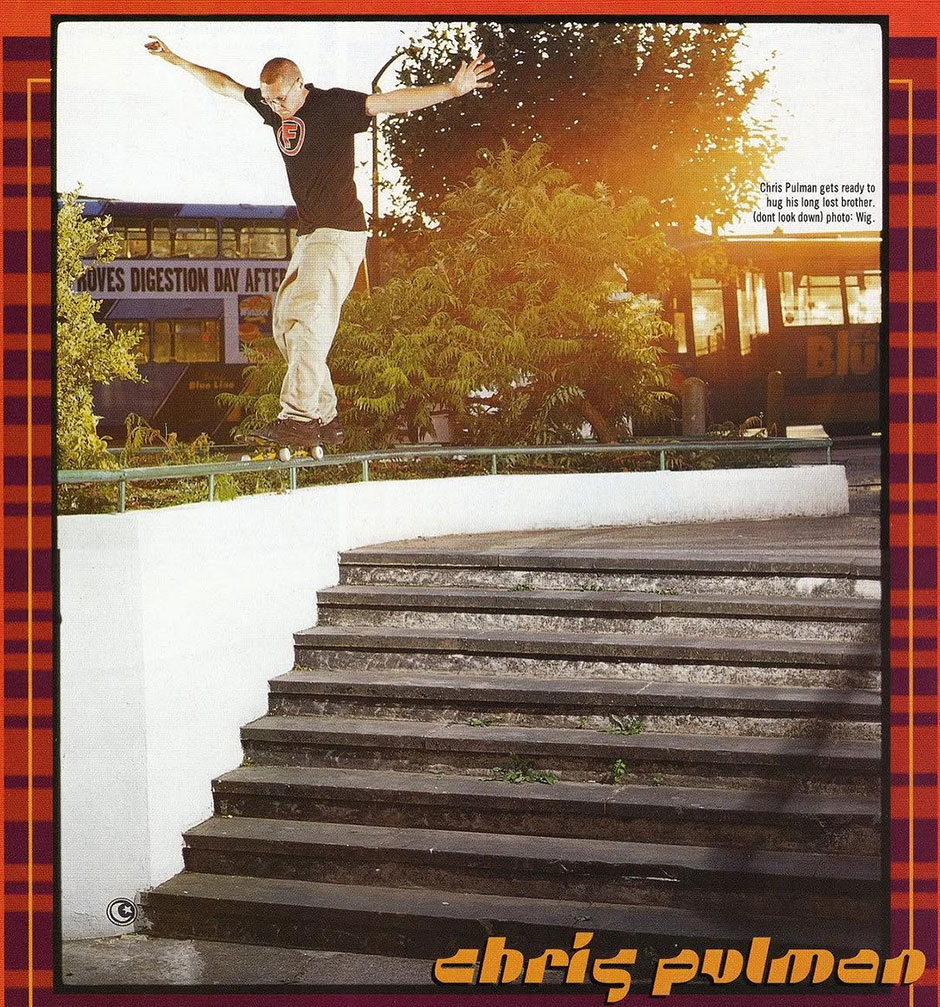 Chris Pulman takes his frontside grind technique one step further for Wig Worland's lens