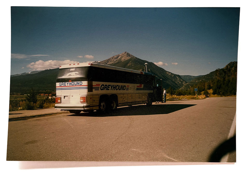 Chris Pulman living the Greyhound Bus dream across America