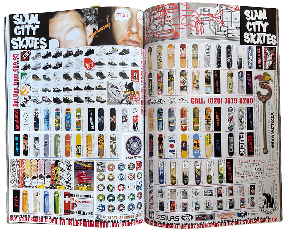 Slam City Skates Mail Order advert from the pages of Sidewalk magazine