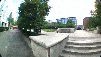 Nathan Clancy twists a boardslide 360 in the Polar 