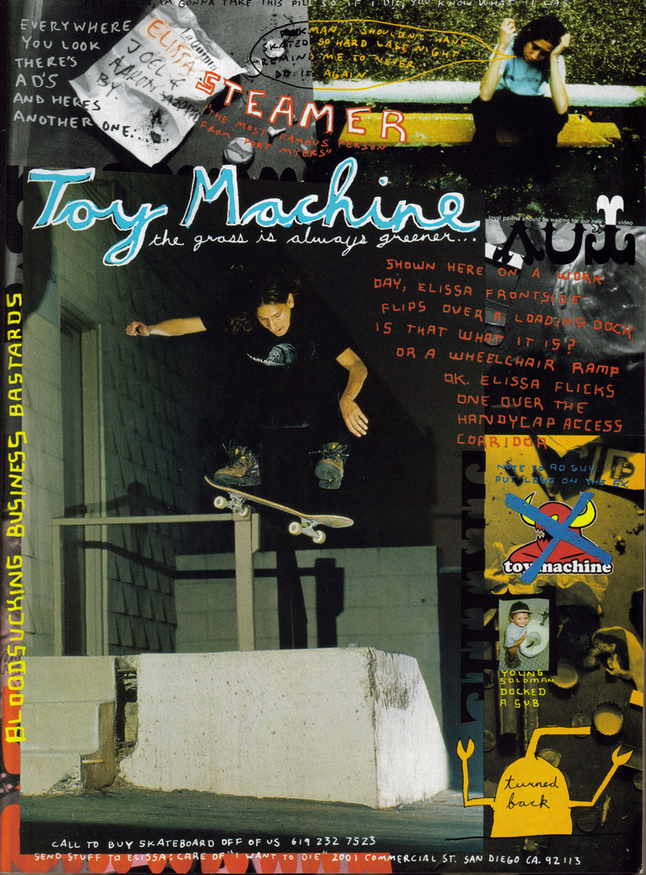 Elissa Steamer Toy Machine advert, every one a piece of Ed Templeton's genius